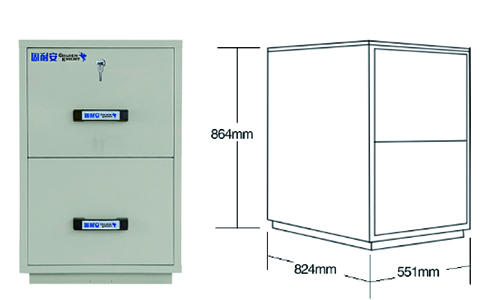 1小时2抽屉防火文件柜尺寸